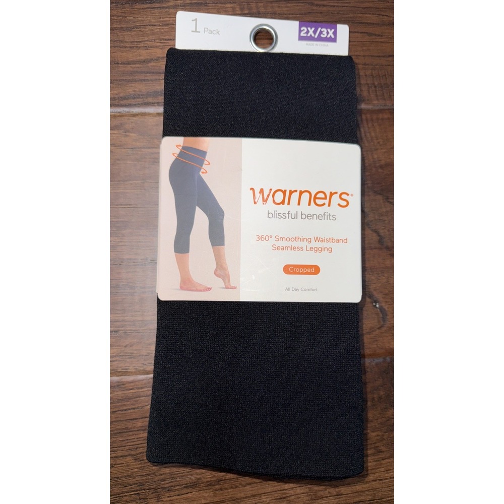 Warners Blissful Benefits 360 High Waist Smoothing Seamless Black Leggings 2X/3X